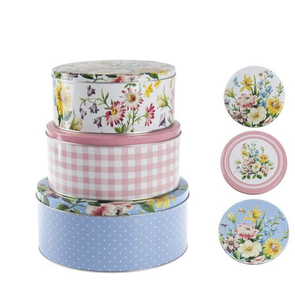English Garden- Set of 3 - Storage Tins