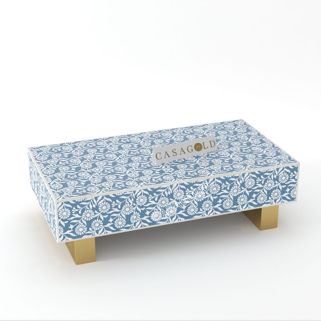 Luxurious Bone Inlay Rectangular Coffee Table	