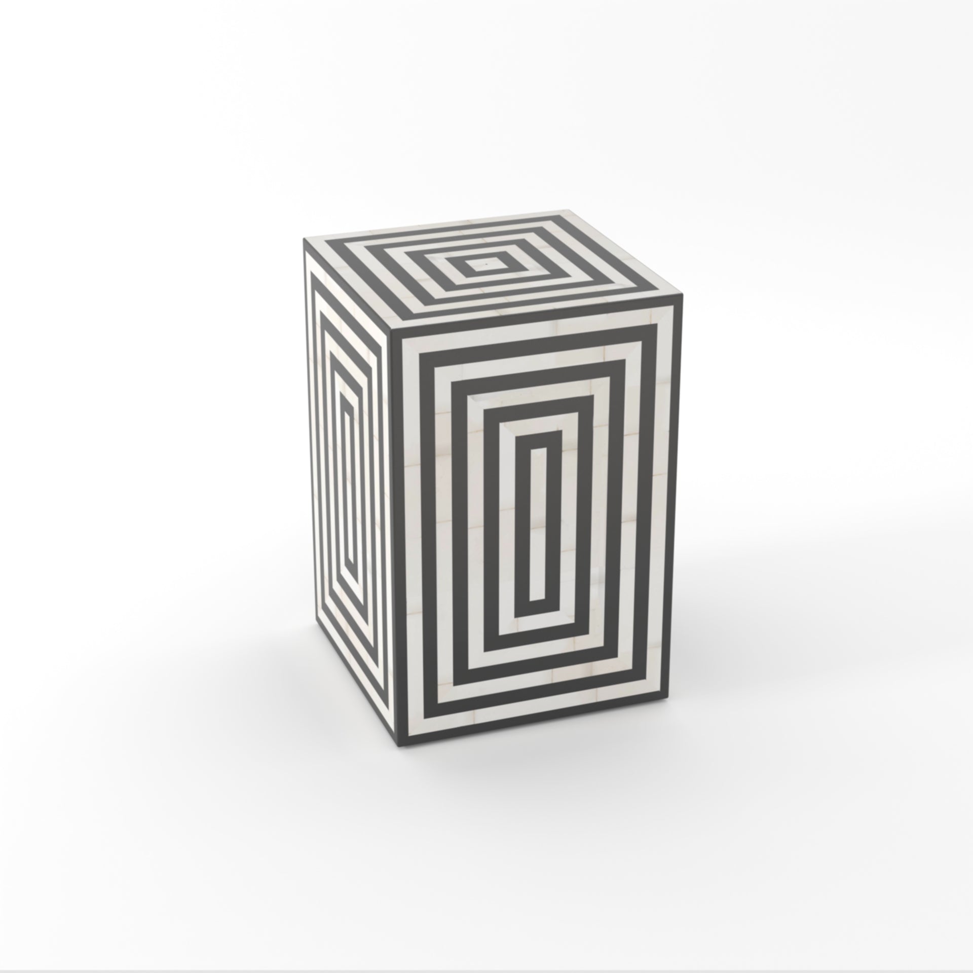 "Luxurious bone inlay -shaped side table for high-end interiors"
