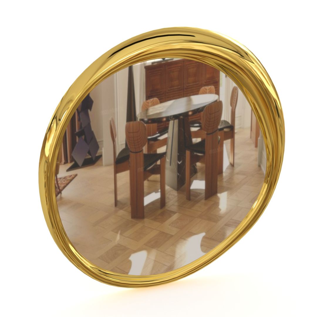 Luxury Gold Steel frame glass mirror for warm decor tones