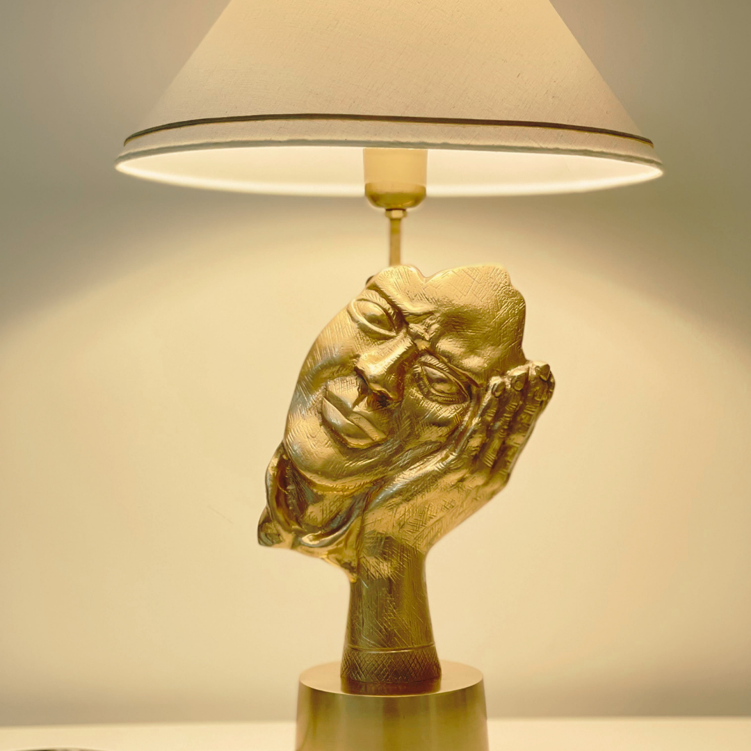 Luxury Peace Face Textured Table Lamp for Unique Aesthetic	