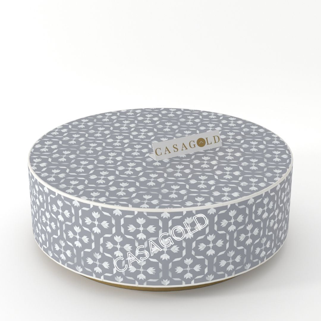 Luxury Round Inlay Coffee Table for Decor
