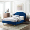 Harvey Scalloped Upholstered Wingback Bed