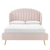 Harvey Scalloped Upholstered Wingback Bed