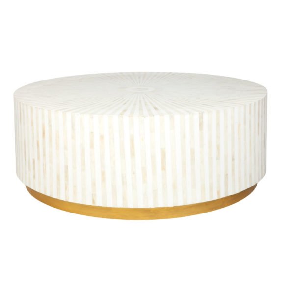 Decorative round inlay coffee table design
