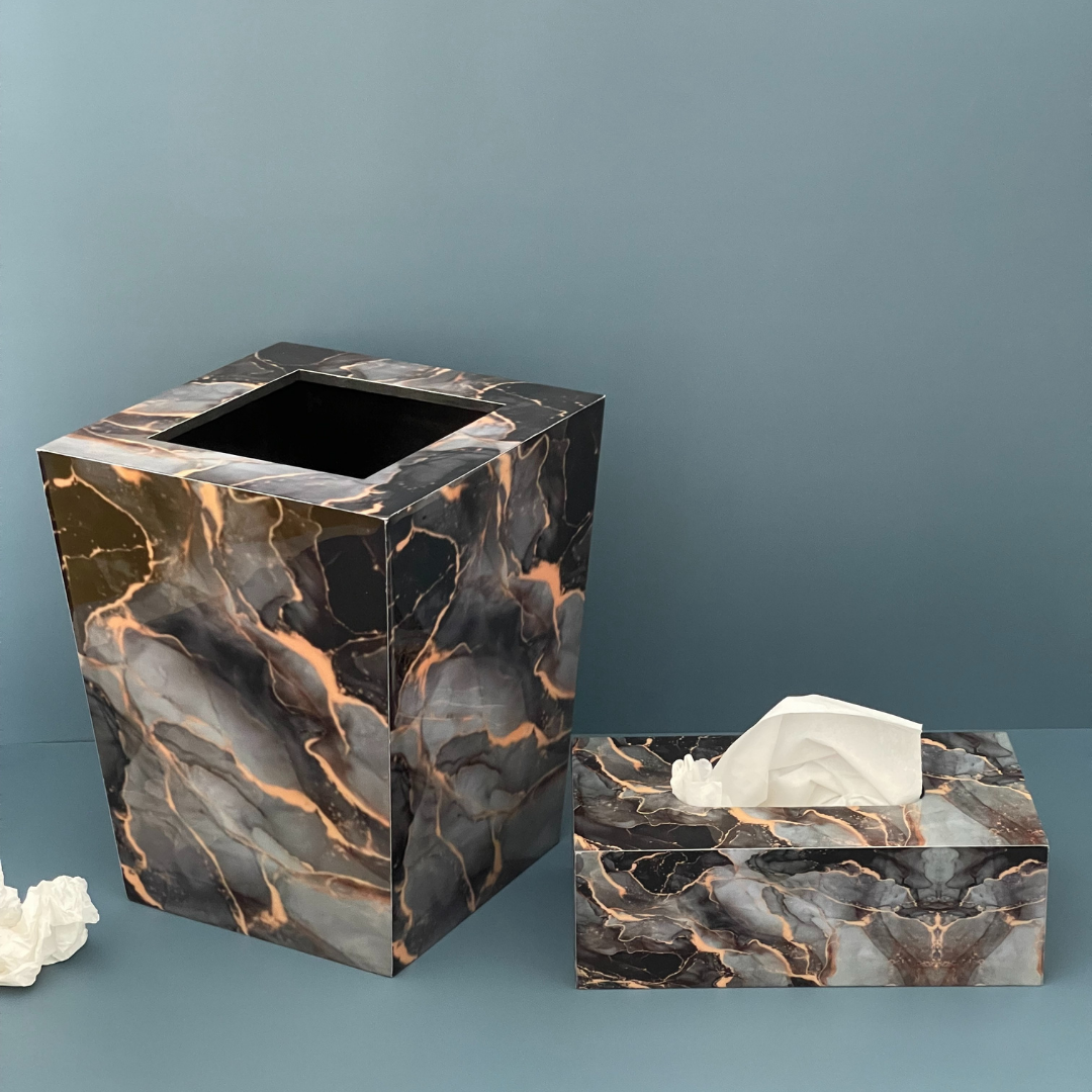 Marble Finish Luxury Dustbin for Sophisticated Spaces	