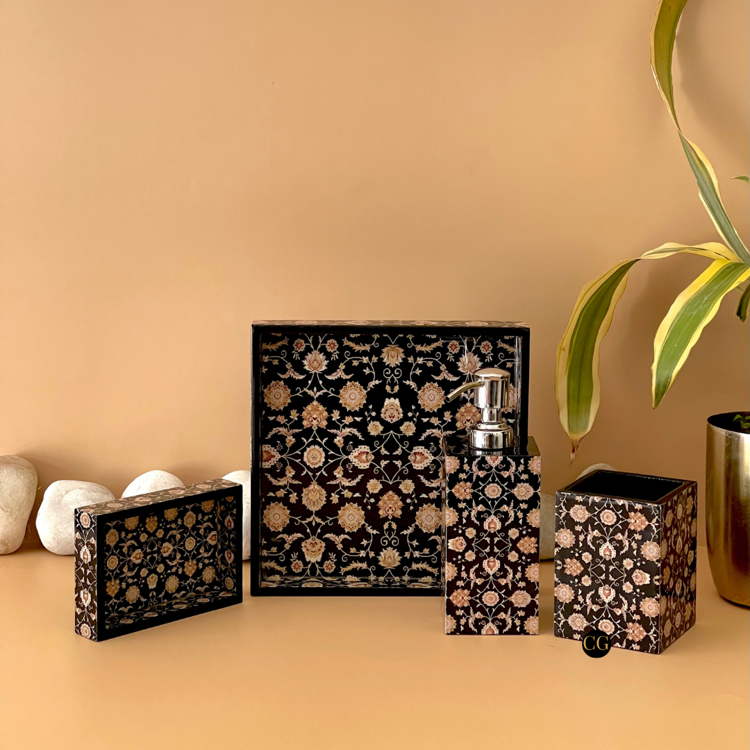 Modern Bathroom Accessories Set in Glossy Finish	