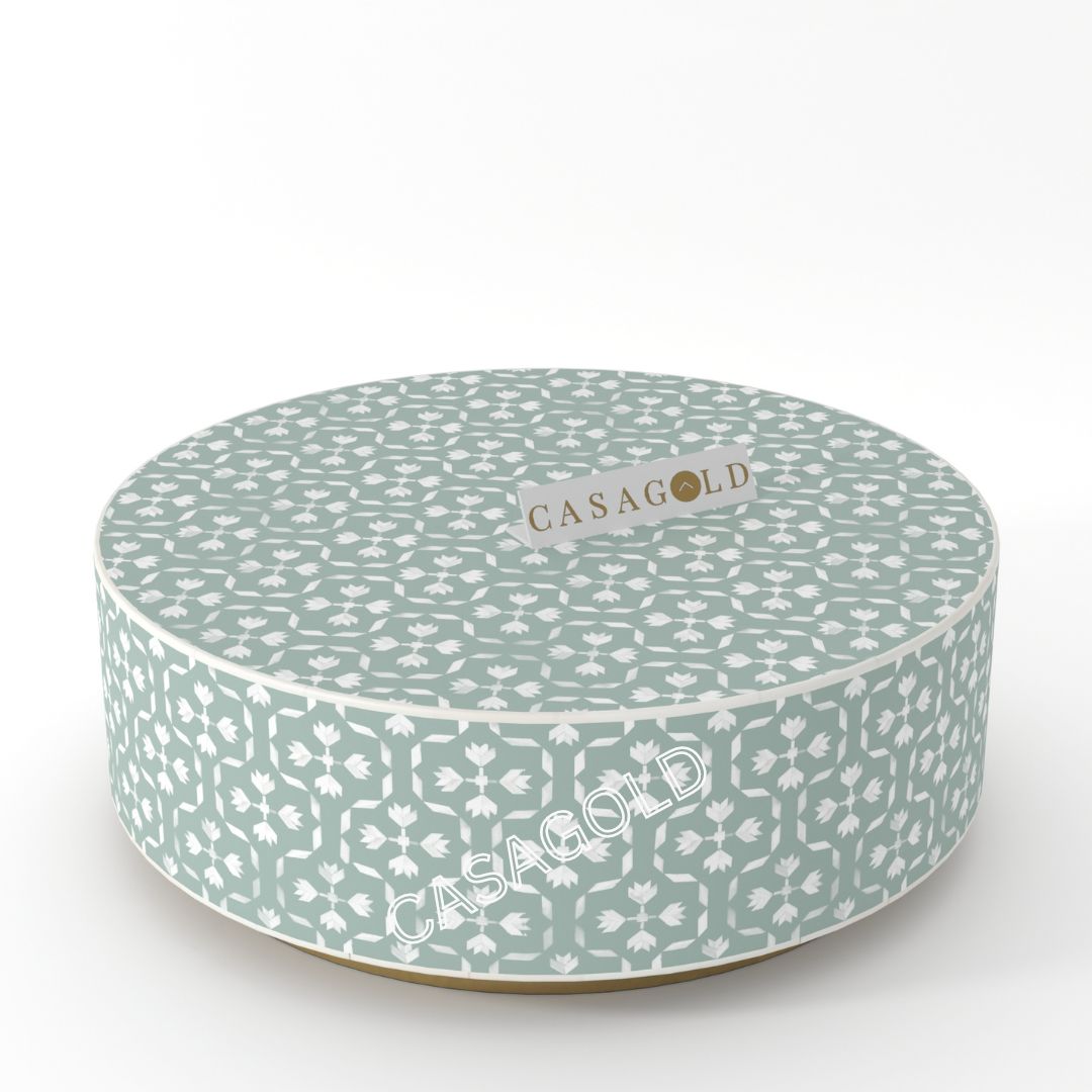 Modern Bone Inlay Round Coffee Table Style
