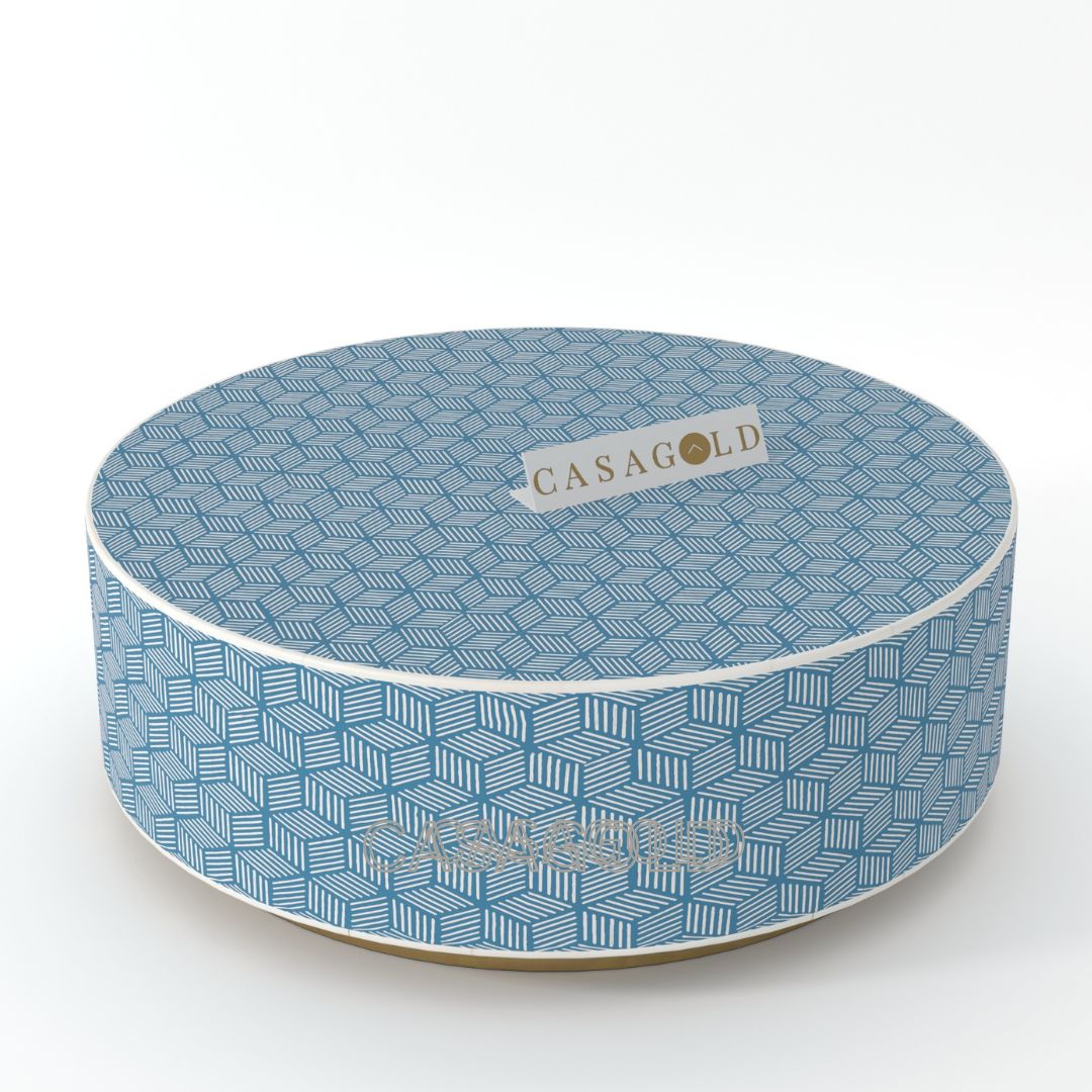 Modern Bone Inlay Round Table for Interiors
