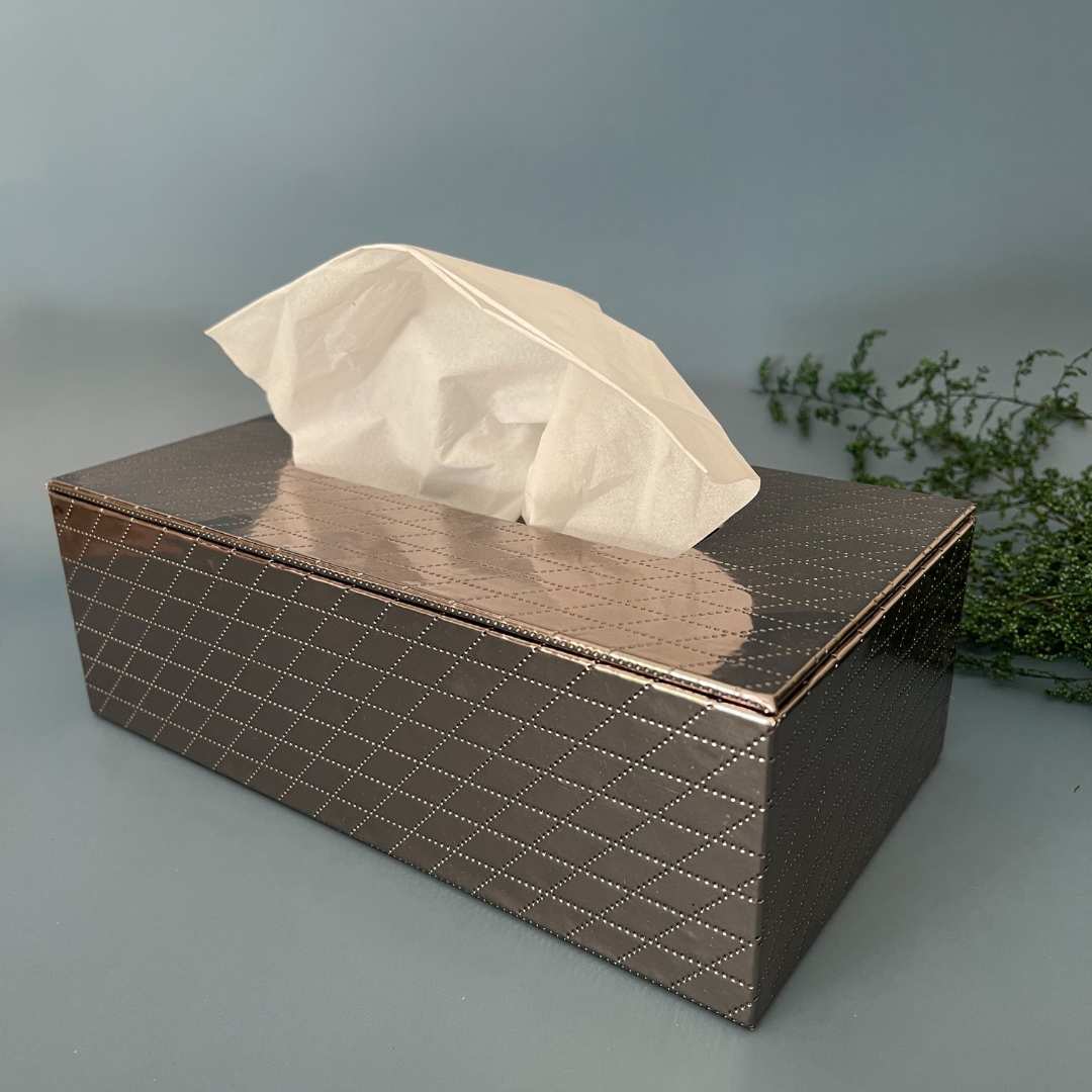 Modern leather tissue box for stylish convenience
