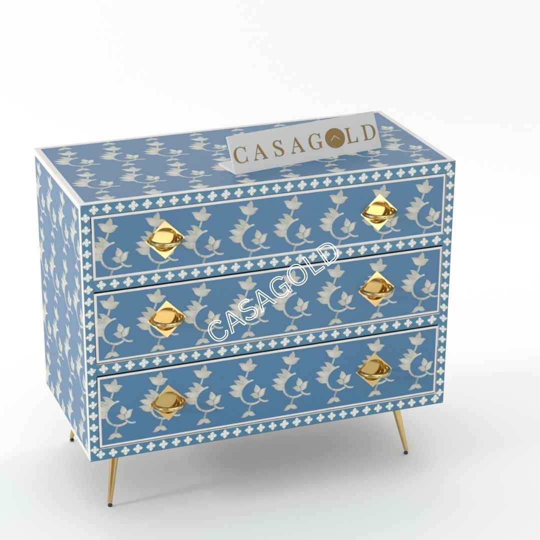 Monochrome Blue and White Inlay Chest	