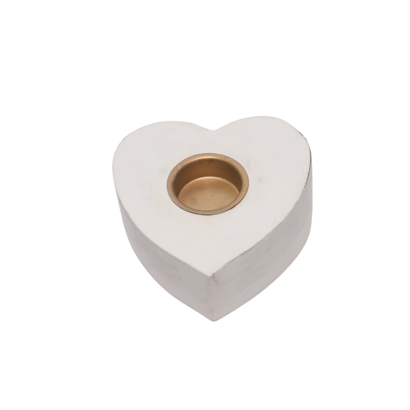 White Heart Candle - Set of 2