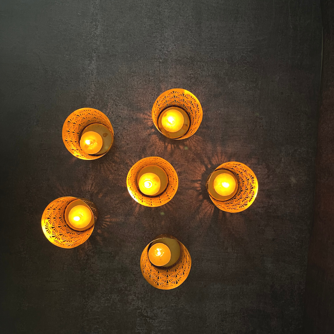 Pillar brass candle holder for luxe decor
