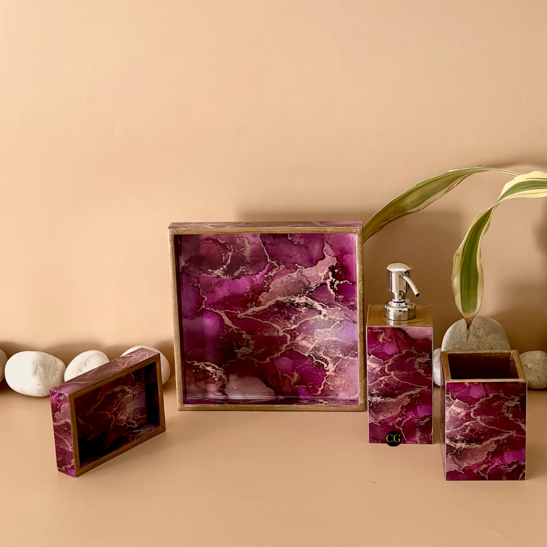 Pink Bathroom Accessories Set for Vibrant Decor	