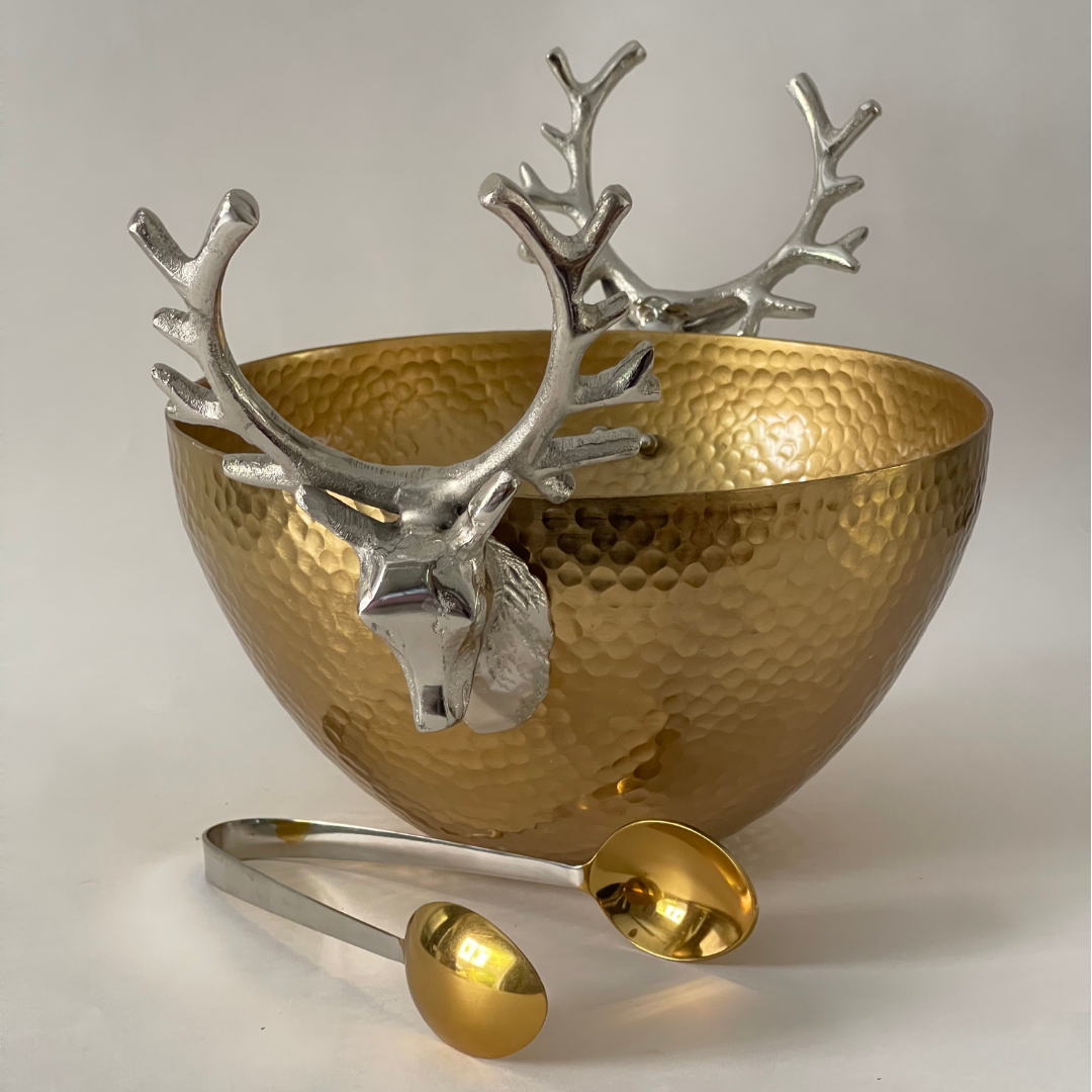 High-end decorative bowl with stag detail
