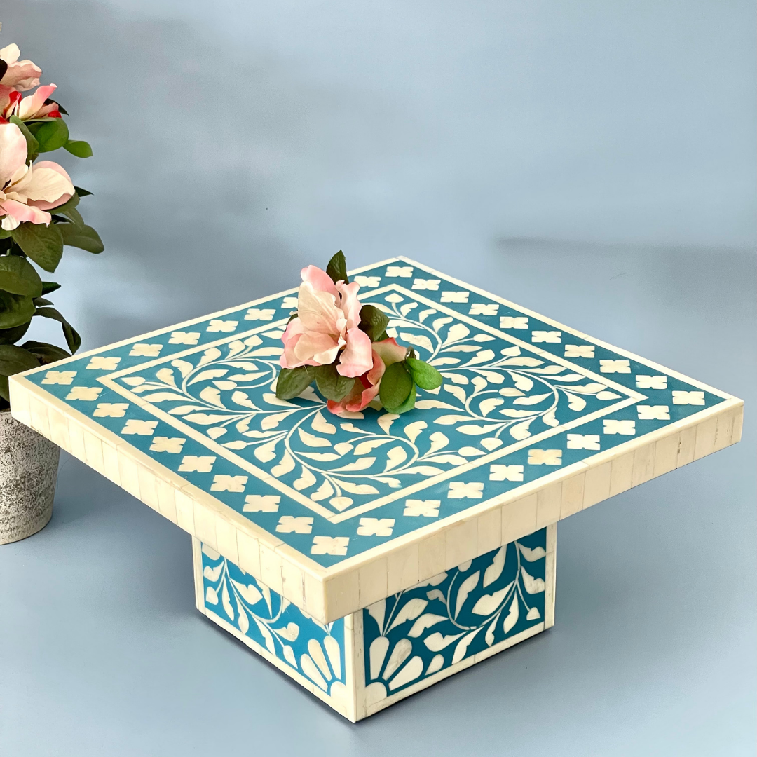 Premium Teal Blue handcrafted bone cake display stand