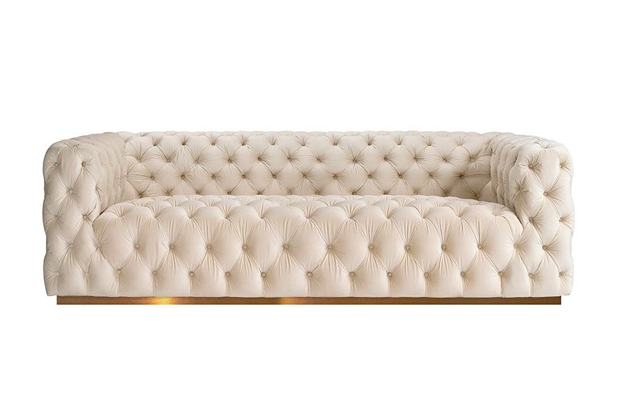 Premium fabric upholstered luxury sofa with cozy cushions
