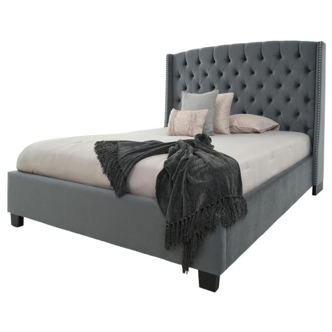 Queen size wings bed featuring elegant side panels