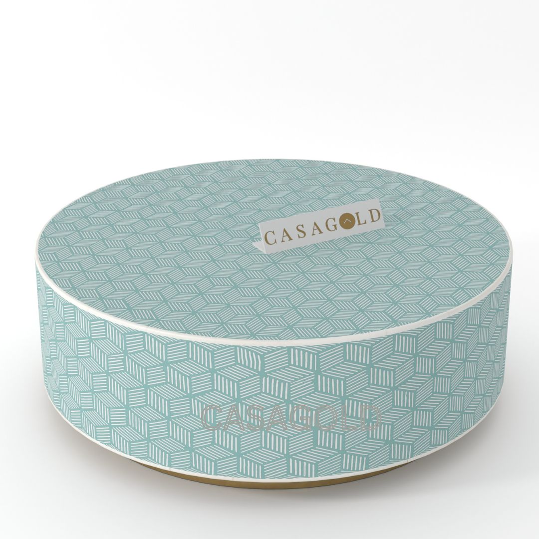 Round Bone Inlay Coffee Table - Stylish Accent
