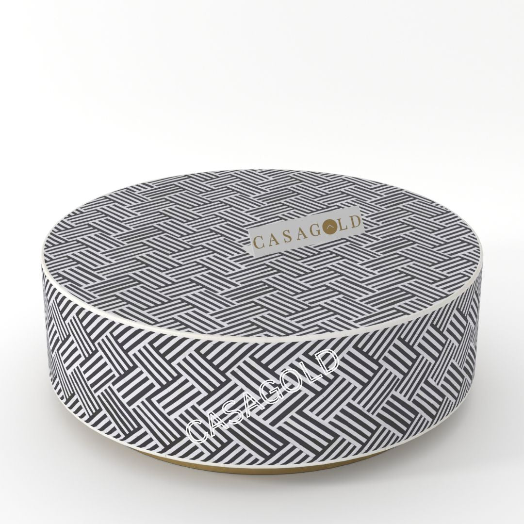 Round Bone Inlay Table - Perfect for Living Room
