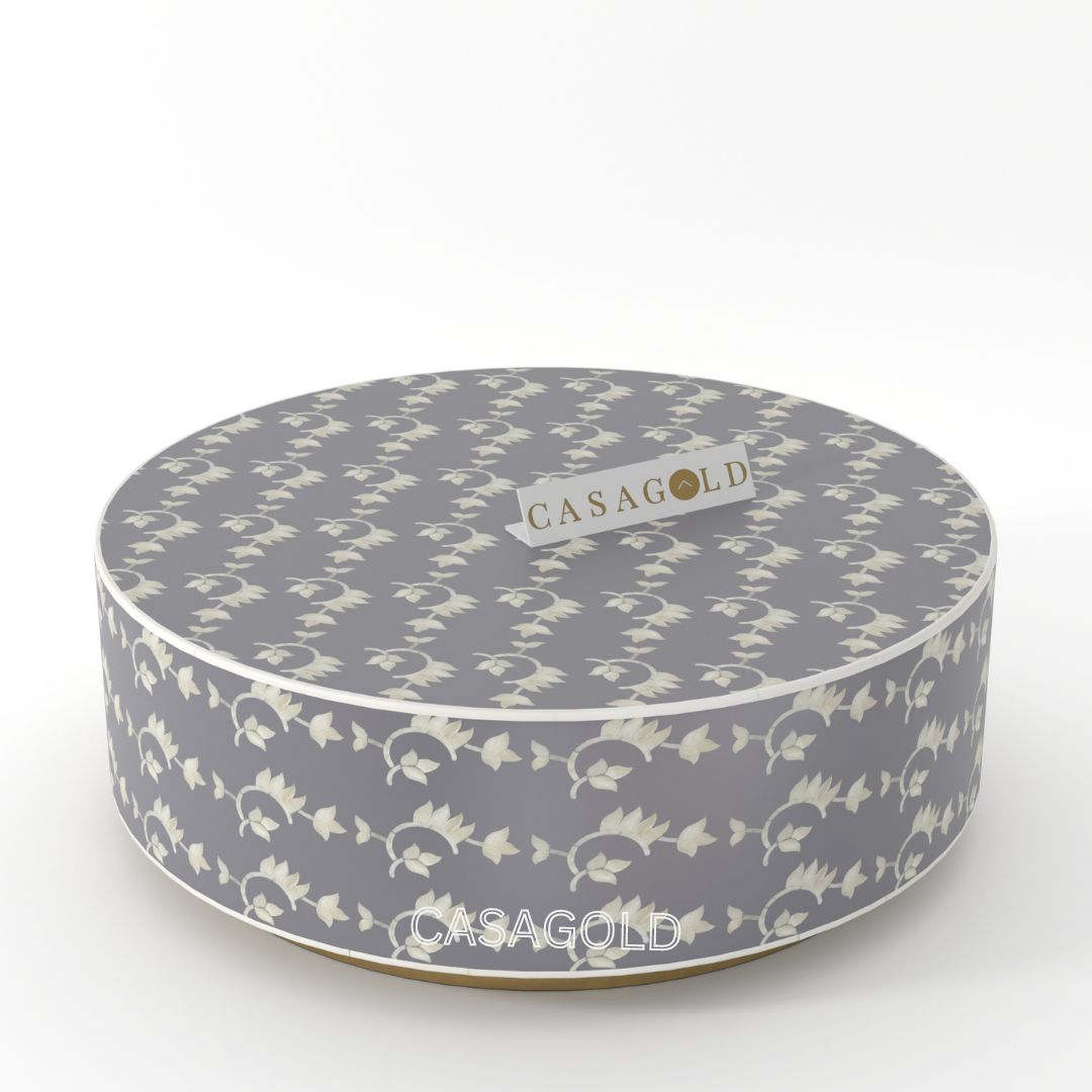 Round Bone Inlay Table for Luxe Living Spaces
