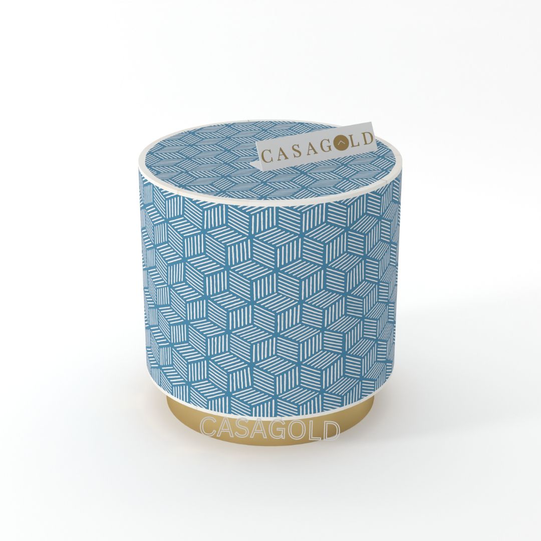 Rustic Drum Inlay Side Table	