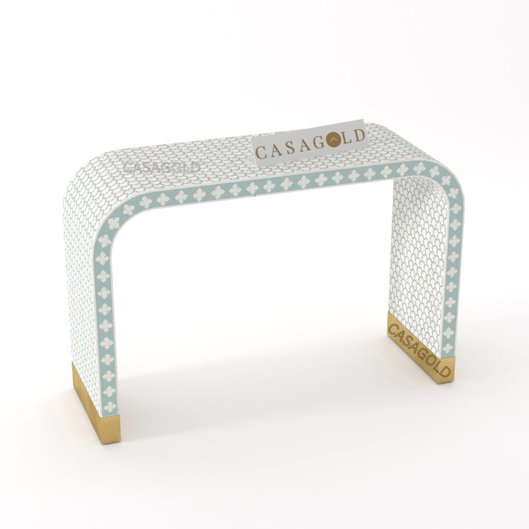 Seagreen Classic Bone Inlay Console Desk for Living Room