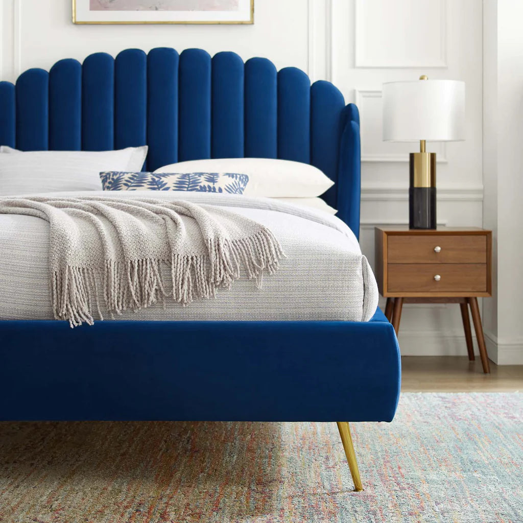 Wings bed with soft fabric upholstery for comfort