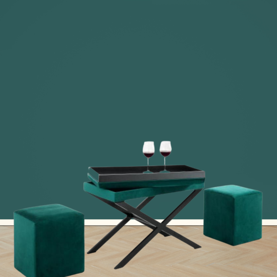 Sophisticated Green velvet club chair with gold accents