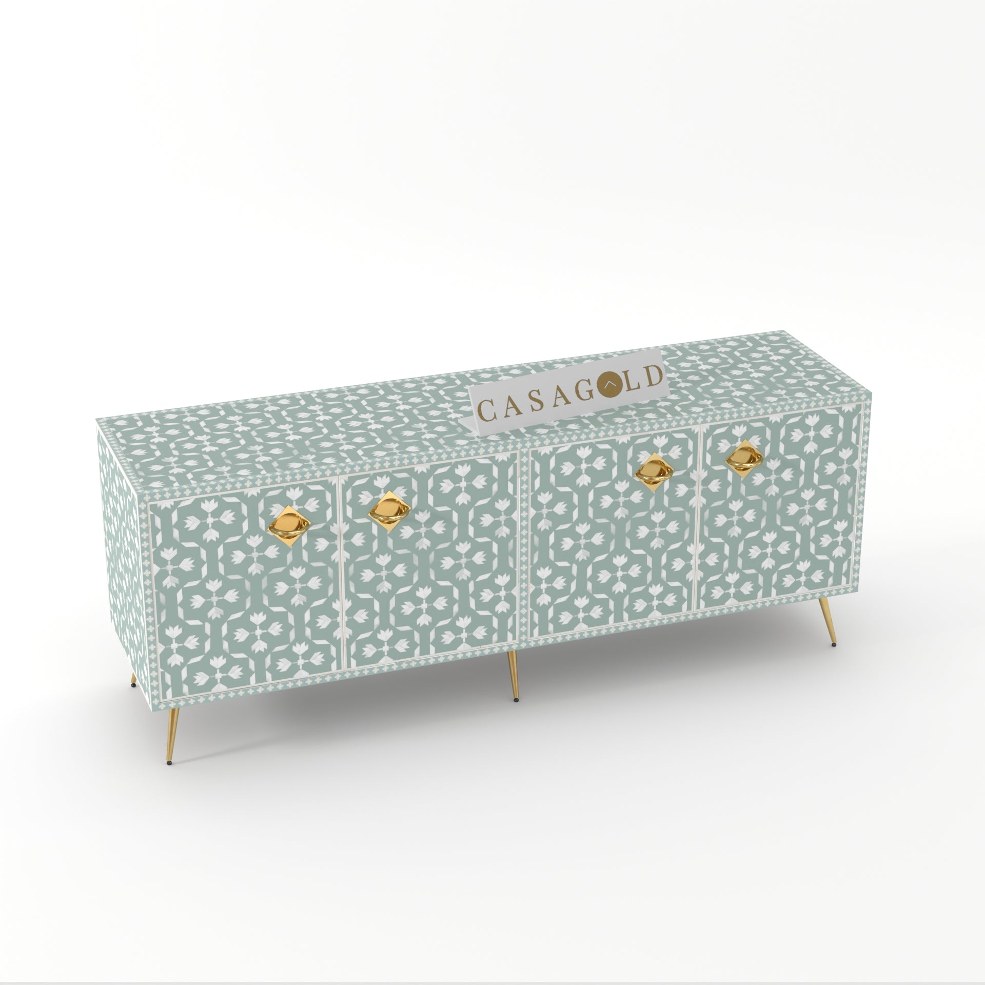 Sophisticated Seagreen inlay media unit