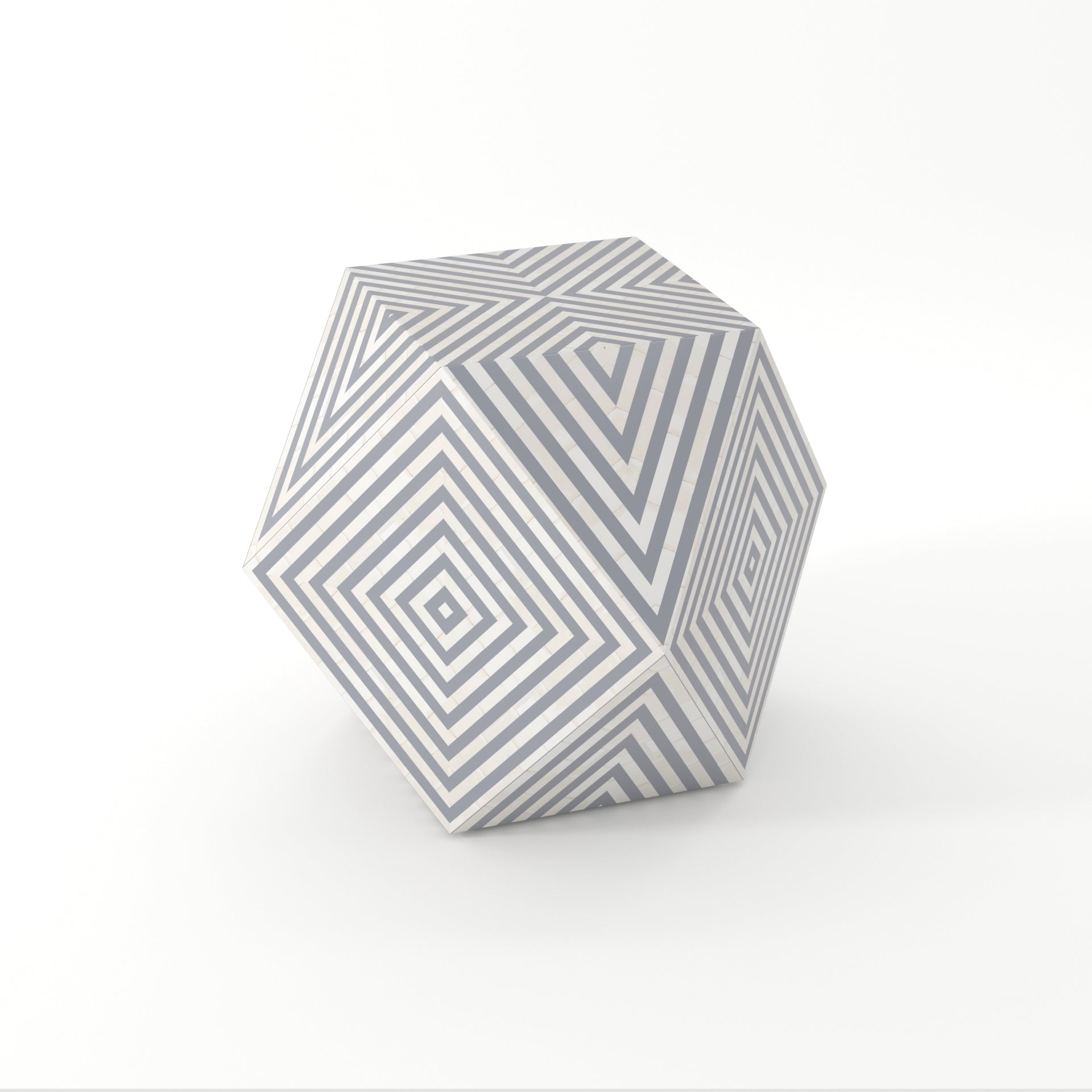 Stylish Bone Inlay Hexagon Coffee Table for Living Room	