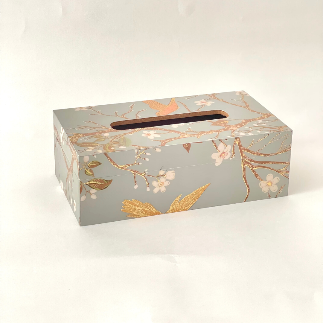 Tissue box with handle for easy portability
