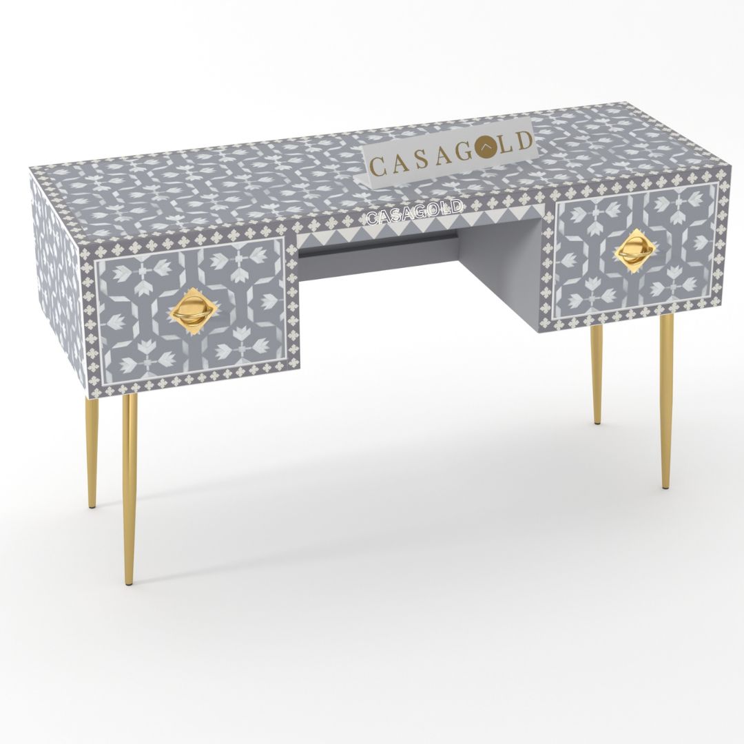 Traditional Floral Mother of Pearl Desk	