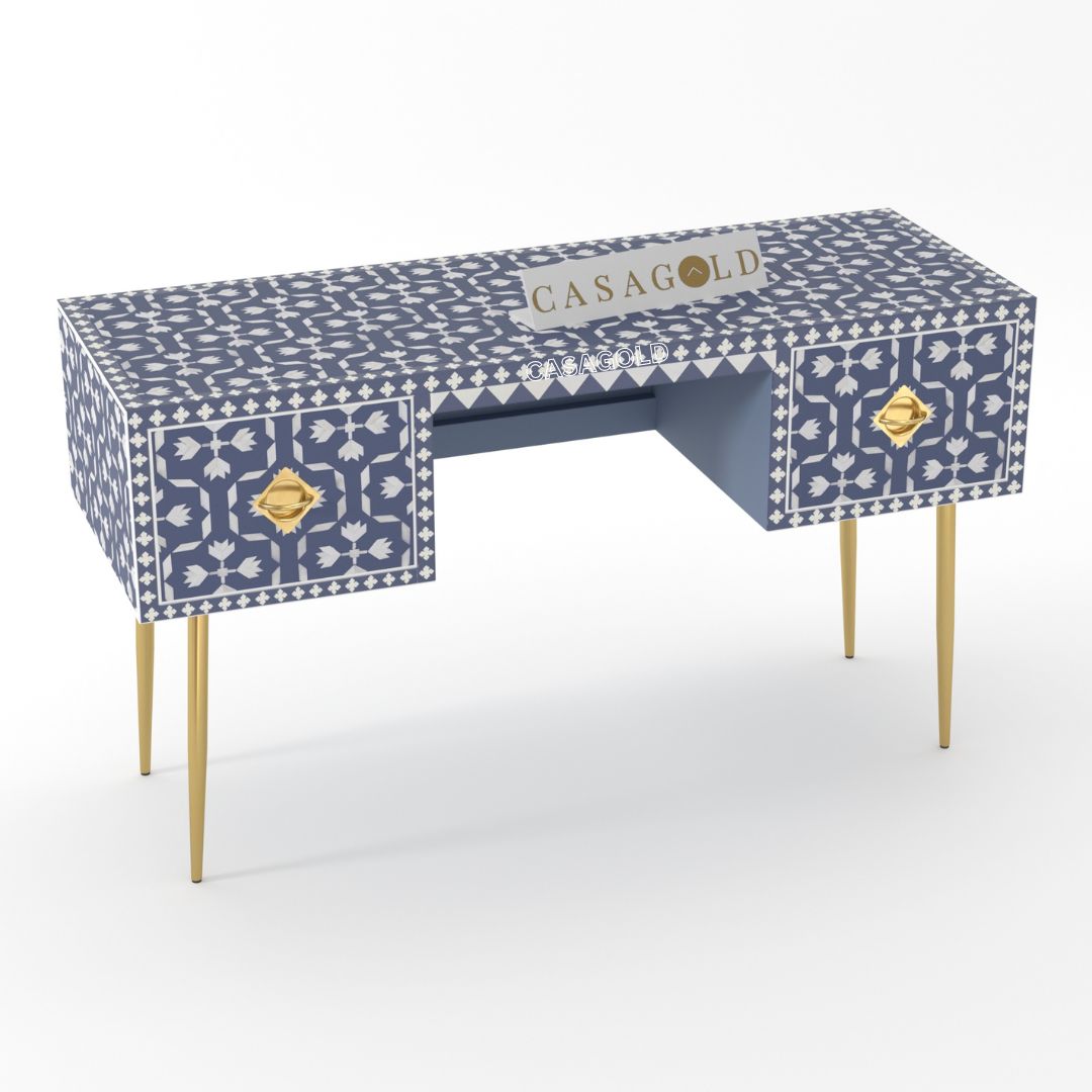 Traditional floral mother of pearl desk for sophisticated interiors
