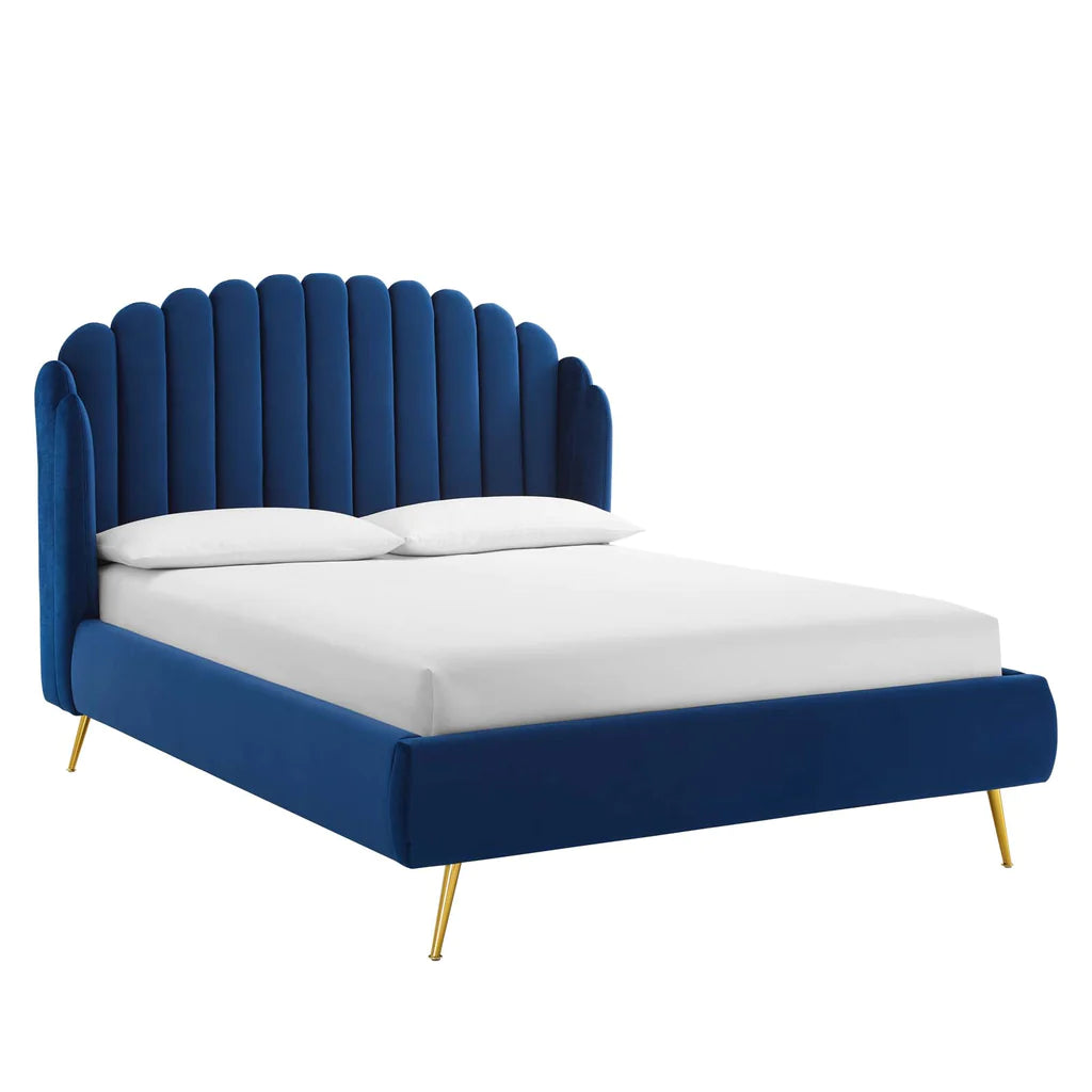 Tufted headboard wings bed for a luxe appeal