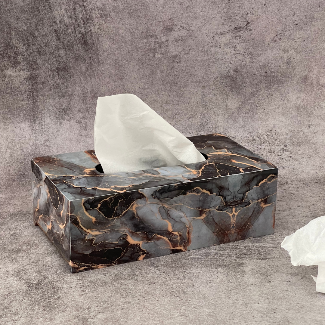 Unique handcrafted tissue box for luxury spaces
