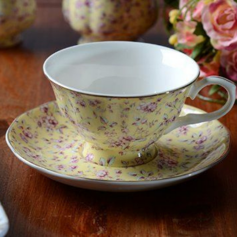 Ditsy Floral Yellow Afternoon Tea Set