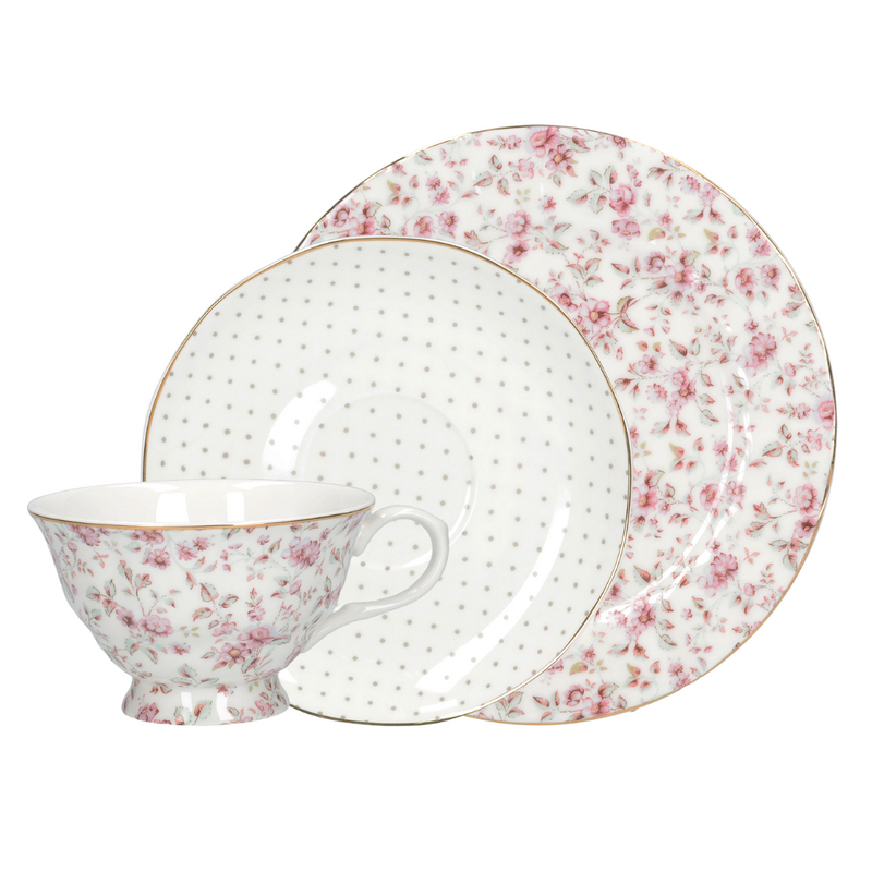 Ditsy Floral White Afternoon Tea Set