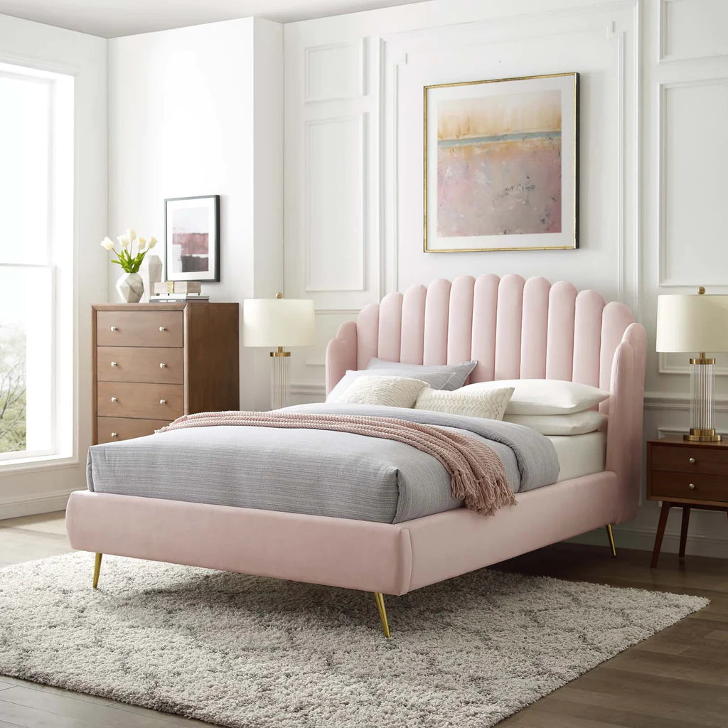 Neutral-shaded wings bed for a calm bedroom style