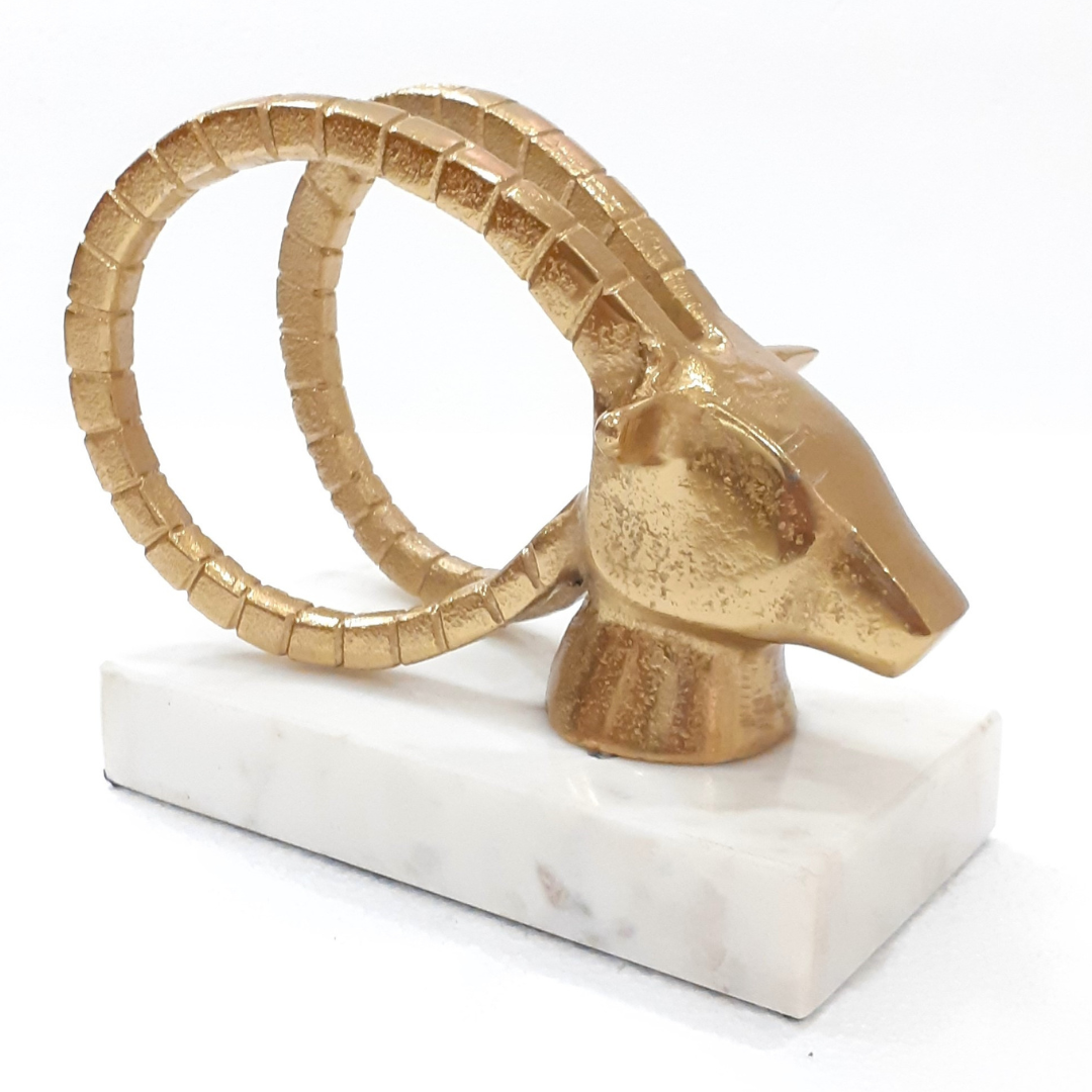 Vintage Brass Ibex Showpiece for Elegant Spaces	