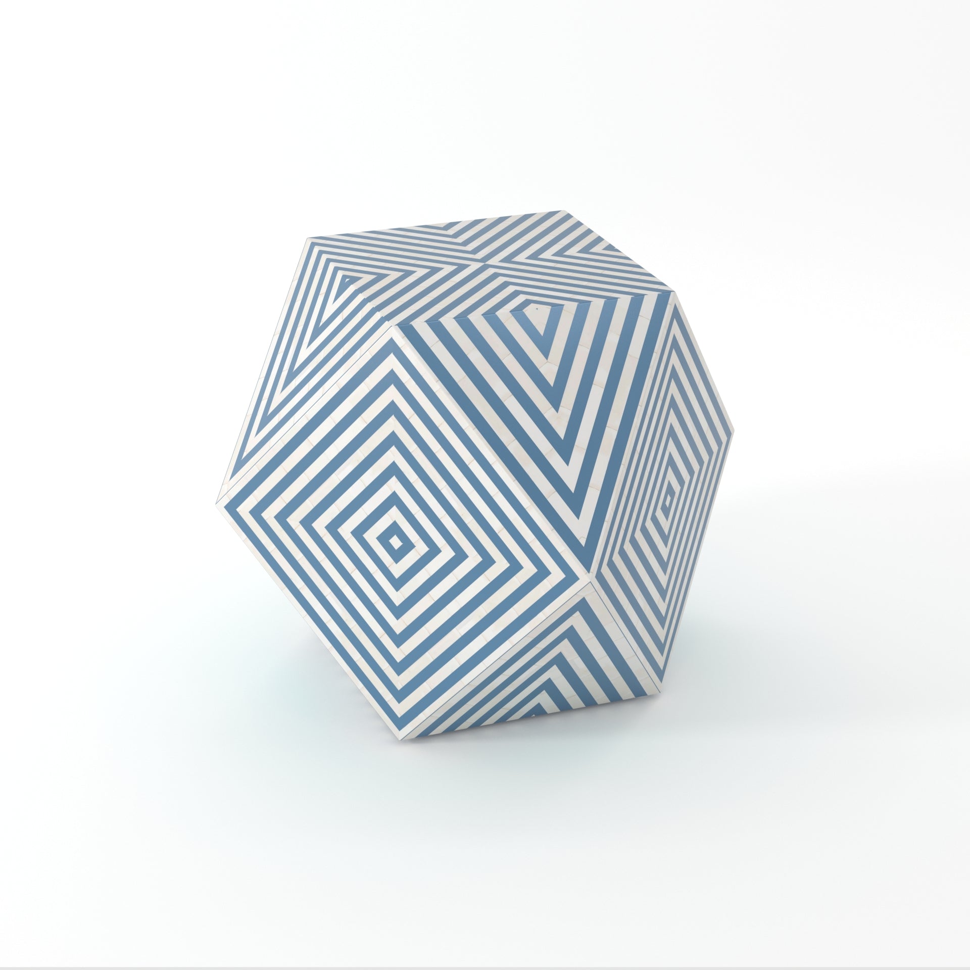 White Bone Inlay Hexagon Table for Elegant Homes	