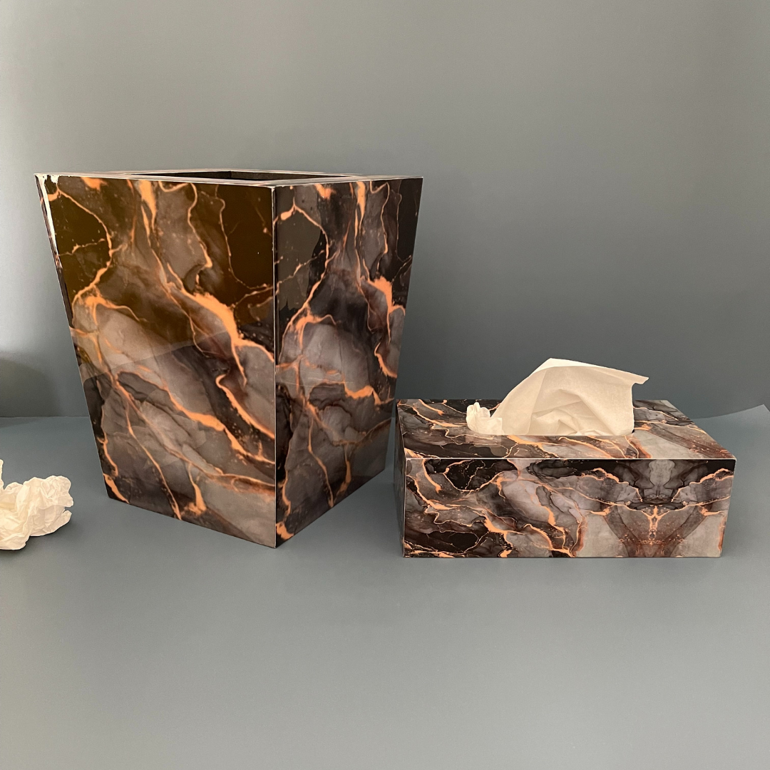 Wood Resin  Luxury Dustbin with Pedal	