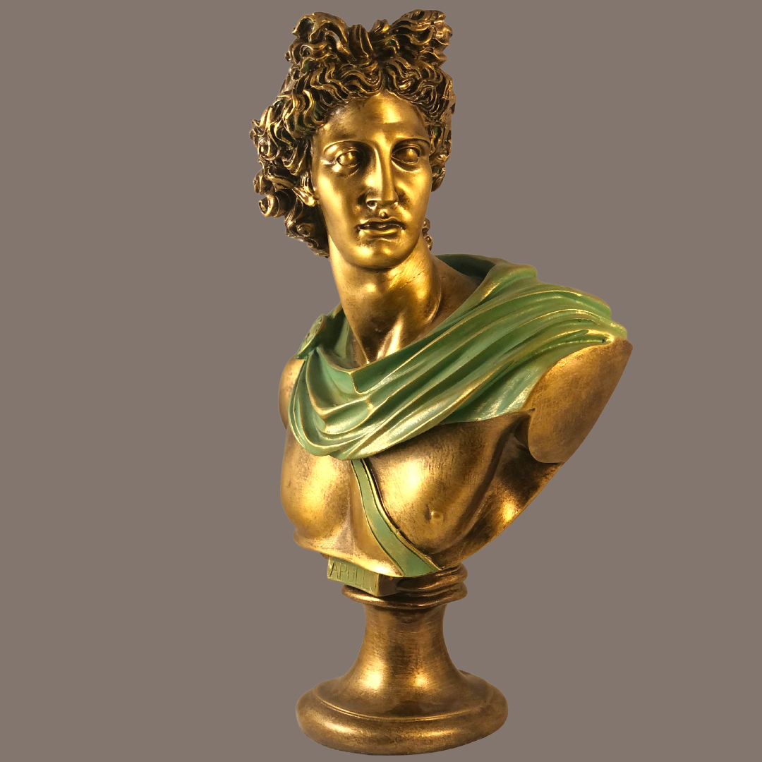 Apollo Bust Sculpture in Bronze