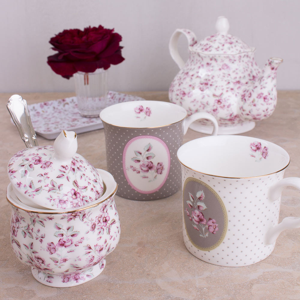 Ditsy Floral - Tea Pot with Sugar Bowl & Creamer Set